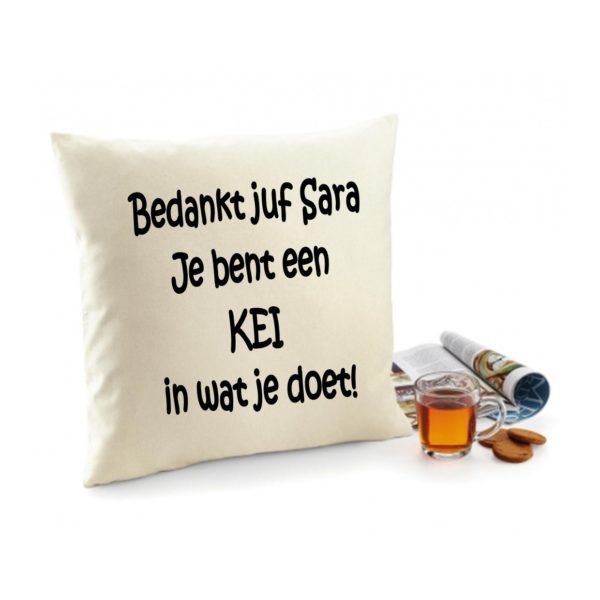 Kussen gepersonaliseerd 'Je bent een kei in wat je doet' Lavaprint